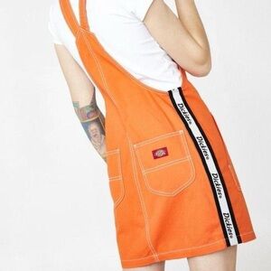 Dickies Orange Denim Overall Dress